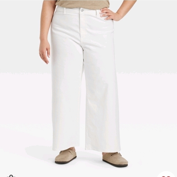 120)Universal Thread High Rise Jean  Sailor Wide Leg Ankle Jeans Relaxed - Picture 2 of 6